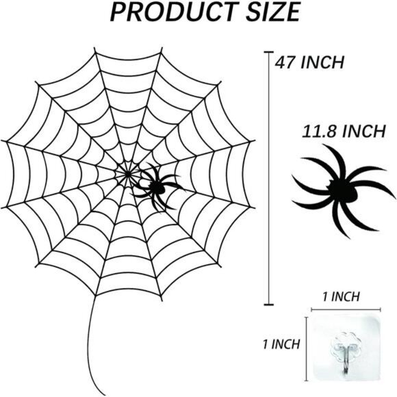 Halloween 80 LED Spider Web Lights with Spider, Battery Powered 8 Modes Light up - Picture 2 of 8
